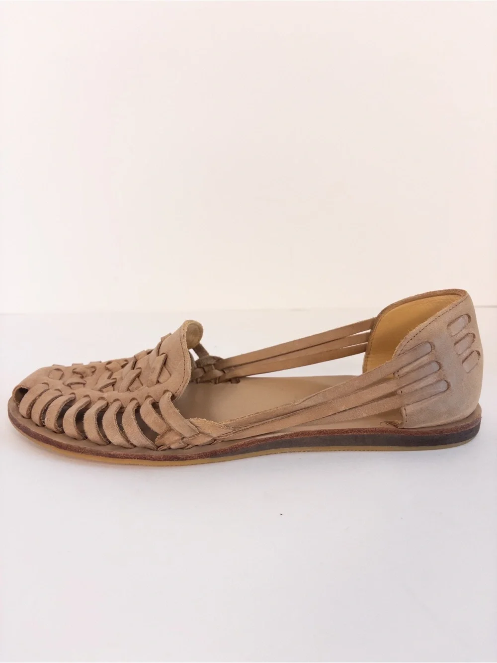 Nisolo Huarache Tan Woven Leather Leather Flats